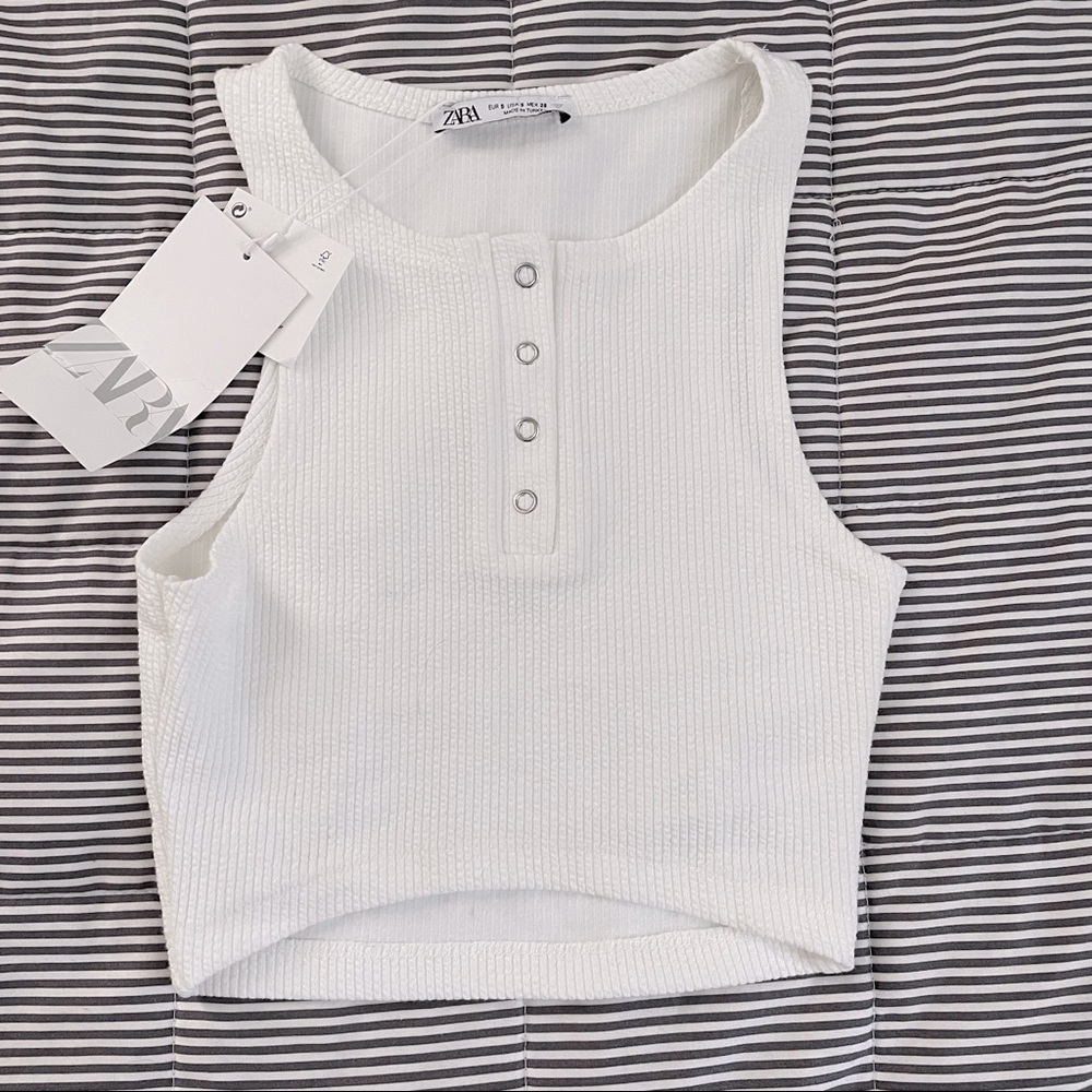 NWT Zara White Crop Top Tank